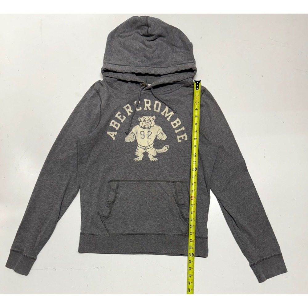 Y2K Abercrombie Fitch Kids Gray Graphic Hoodie Pullover Sweatshirt XL Bulldog